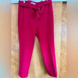 Loft NWT Devin Tie Waist Slim Pants. Size 6 Regular. Bright Berry Color.